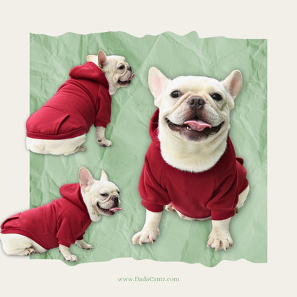 Pet Hoodie for Fall & Winter – Soft Fleece Hooded Sweatshirt with Pocket for Small & Medium Dogs & Cats (Brown, Orange, Pink, Purple, Red, Blue)