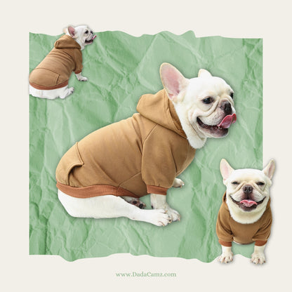 Pet Hoodie for Fall & Winter – Soft Fleece Hooded Sweatshirt with Pocket for Small & Medium Dogs & Cats (Brown, Orange, Pink, Purple, Red, Blue)