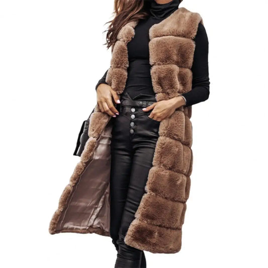 Women Jacket Vest Fur Coat Thick