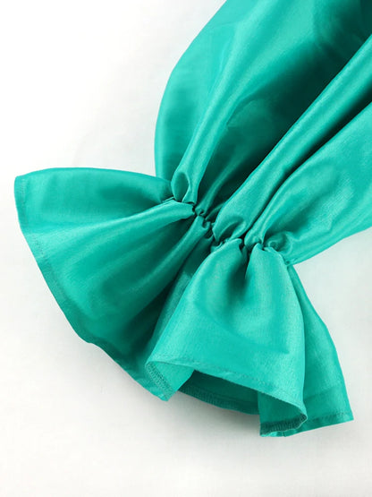 Women Blouse One Shoulder Puff Sleeves Sexy Elegant Tops