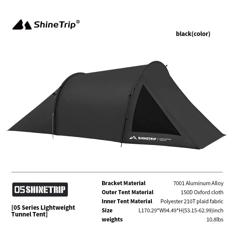 ShineTrip Multifunctional Tunnel Camping Tent Lightweight Shade Sun Protection Camping Tent Large Space Oxford Cloth Tunnel Tent