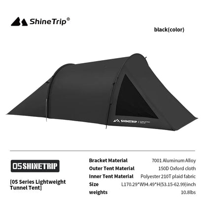 ShineTrip Multifunctional Tunnel Camping Tent Lightweight Shade Sun Protection Camping Tent Large Space Oxford Cloth Tunnel Tent