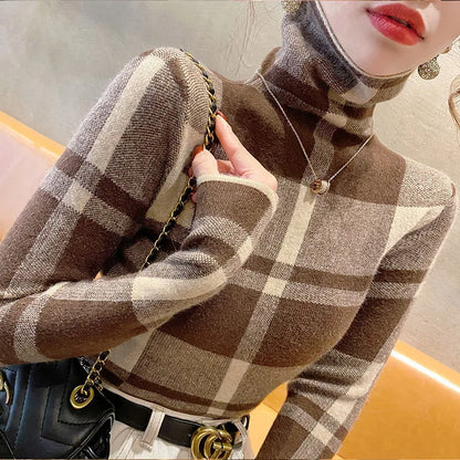 Women's Basic Soft Elastic Slim Turtleneck Wool Sweaters