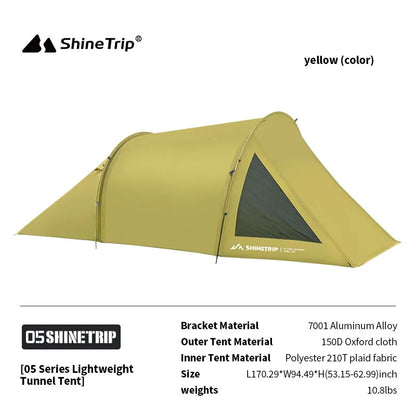 ShineTrip Multifunctional Tunnel Camping Tent Lightweight Shade Sun Protection Camping Tent Large Space Oxford Cloth Tunnel Tent
