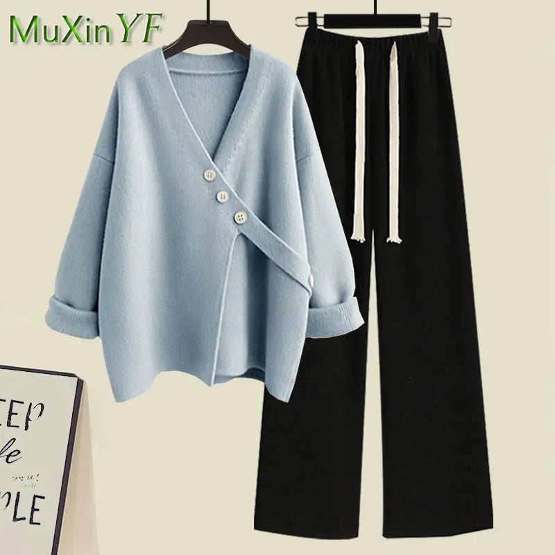New Casual Matching Set Korean Elegant Suit