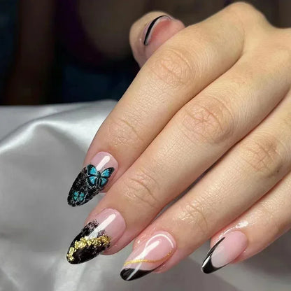 Wine Red Almond Simple Long Stiletto with French Design Nails Design