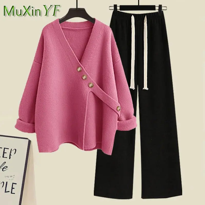 New Casual Matching Set Korean Elegant Suit