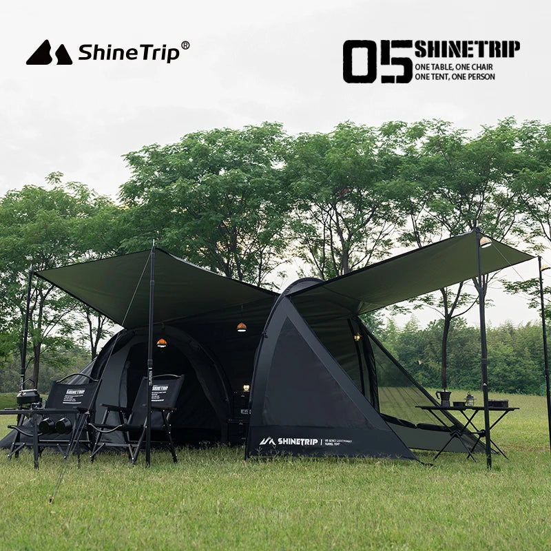 ShineTrip Multifunctional Tunnel Camping Tent Lightweight Shade Sun Protection Camping Tent Large Space Oxford Cloth Tunnel Tent