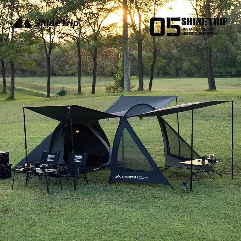 ShineTrip Multifunctional Tunnel Camping Tent Lightweight Shade Sun Protection Camping Tent Large Space Oxford Cloth Tunnel Tent