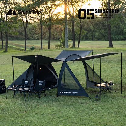 ShineTrip Multifunctional Tunnel Camping Tent Lightweight Shade Sun Protection Camping Tent Large Space Oxford Cloth Tunnel Tent
