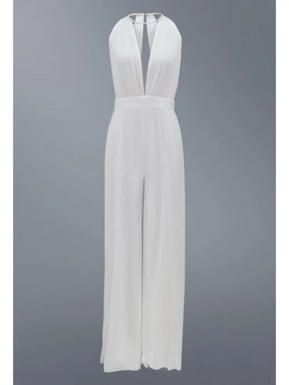 New Women's Sexy Deep V Sleeveless Backless Pants