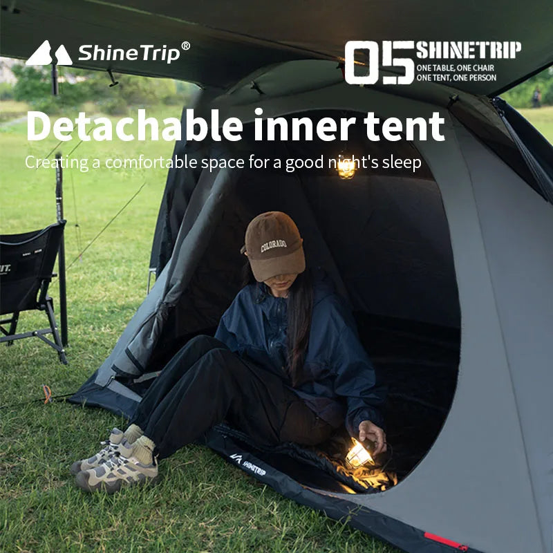 ShineTrip Multifunctional Tunnel Camping Tent Lightweight Shade Sun Protection Camping Tent Large Space Oxford Cloth Tunnel Tent