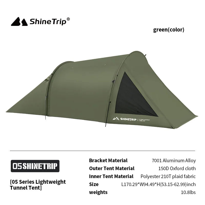 ShineTrip Multifunctional Tunnel Camping Tent Lightweight Shade Sun Protection Camping Tent Large Space Oxford Cloth Tunnel Tent