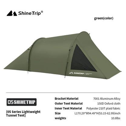 ShineTrip Multifunctional Tunnel Camping Tent Lightweight Shade Sun Protection Camping Tent Large Space Oxford Cloth Tunnel Tent