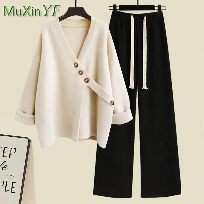 New Casual Matching Set Korean Elegant Suit