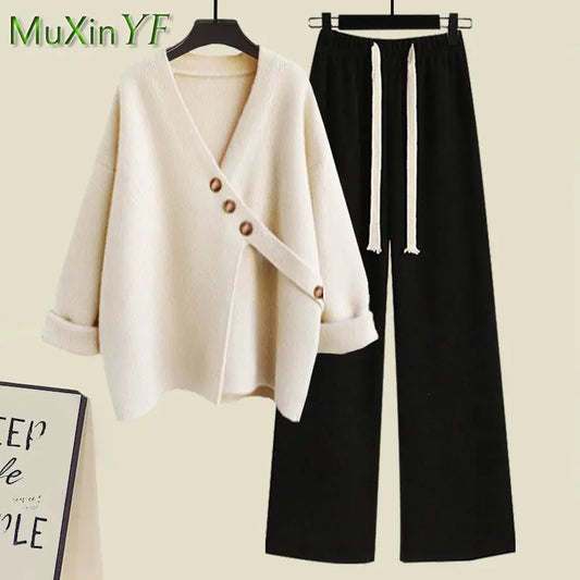 New Casual Matching Set Korean Elegant Suit