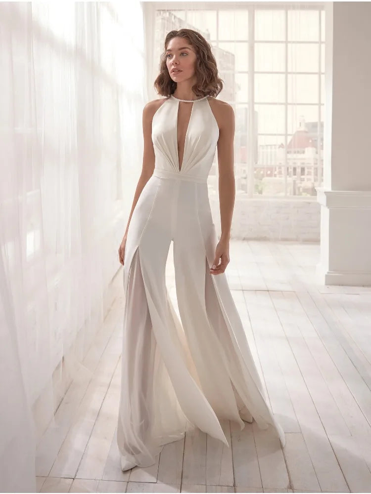 New Women's Sexy Deep V Sleeveless Backless Pants