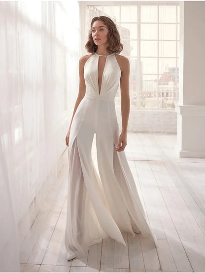 New Women's Sexy Deep V Sleeveless Backless Pants